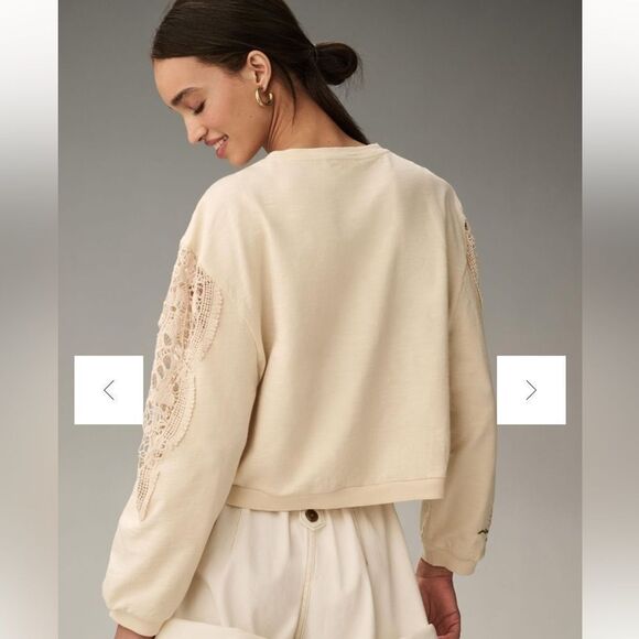 By Anthropologie By Anthropologie Floral Embellished Sweatshirt Medium - Picture 3 of 7